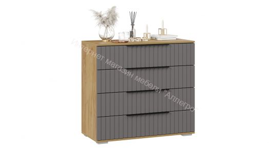 Комод «Хилтон» - 402.010.000 Дуб Крафт золотой, Графит матовый