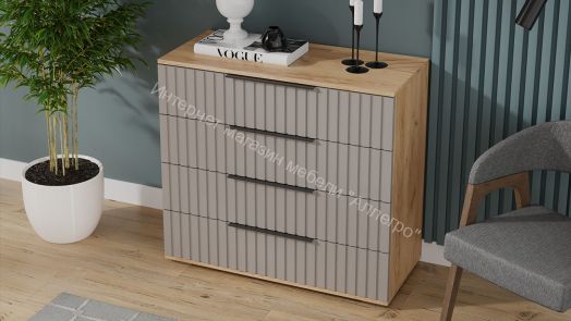 Комод «Хилтон» - 402.010.000 Дуб Крафт золотой, Мокко матовый