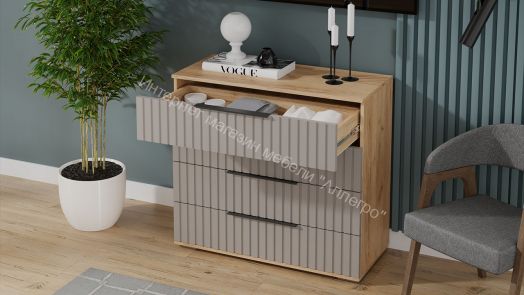 Комод «Хилтон» - 402.010.000 Дуб Крафт золотой, Мокко матовый