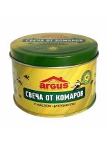 Репеллент от комаров, свеча антимоскитная, до 10ч горения, банка с крышкой с маслом цитронеллы, Argus