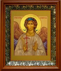 Икона Ангел Хранитель в киоте с басмой Виноградная Лоза (UV-печать)(30072)
