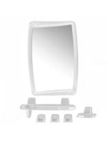 Зеркало 35х52 см, прямоугольное, снежно-белое, с полочкой, Berossi, НВ 05101000