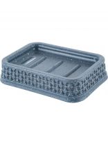 Мыльница настольная, Plast team, Stone, пластик, 13х9х3 см, темный камень