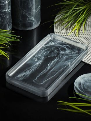 Поднос для ванных принадлежностей Серый Мрамор, полистоун, 20.3х11х2.6 см, RE1320AA-TR