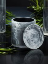 Контейнер для ватных дисков, 8.5х9.7 см, полистоун, Серый Мрамор, RE1320AA-CT