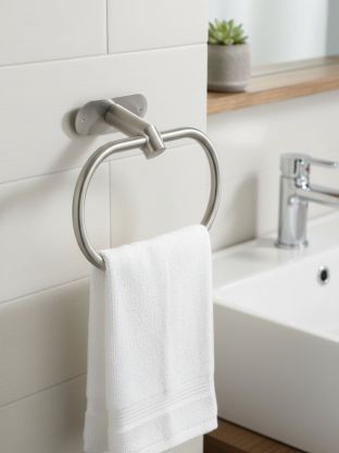 Держатель для полотенец, с кольцом, нержавеющая сталь, Y4-9916