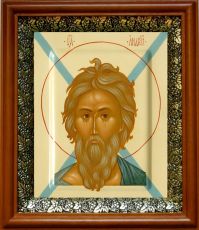 Икона Андрей Первозванный в киоте с басмой Виноградная Лоза (UV-печать)(30075)