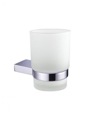 Стакан для зубных щеток, с держателем, хром, белый матовый, Delphinium, 3802, 102422