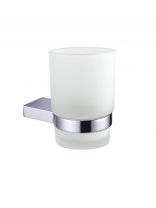 Стакан для зубных щеток, с держателем, хром, белый матовый, Delphinium, 3802, 102422