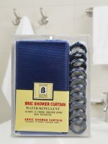 Штора для ванн 180х180 см, полиэстер, Синий ультрамарин однотонная, с кольцами, Y4-11142