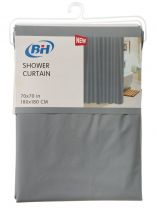 Штора для ванн 180х180 см, Peva, Серая однотонная, Y4-11136