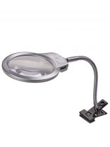 Лупа настольная, круглая, d 105 мм, двух-пяти кратное увеличение, подсветка, гибкая штанга, штанга, 3хААА, TDM Electric, SQ1025-0901