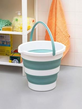 Ведро пластик, 10 л, морская волна, хозяйственное, со сливом, складное, Idea, Флекс, М 2413