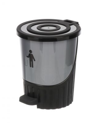 Контейнер для мусора пластик, 8 л, круглый, педаль, в ассортименте, Dunya Plastik, 01061