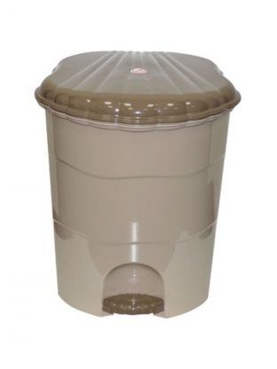 Контейнер для мусора пластик, 11 л, круглый, педаль, плавающая крышка, латте, капучино, Violet, 151120