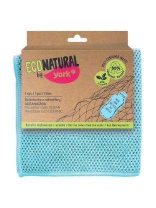 Салфетка бытовая для окон, микрофибра, 30х30 см, York, Океан Эко Натурал, 26240