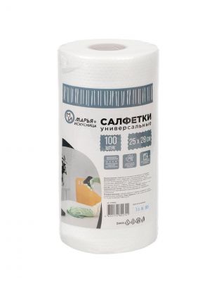 Салфетка бытовая для уборки, вискоза, 25х28 см, 100 шт, Марья Искусница, 80274