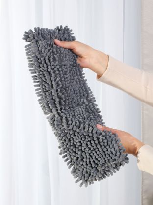 Сменный блок для швабры микрофибра, 42х12 см, вермишель, прямоугольный, серый, Марья Искусница, 23-A05С