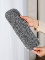 Сменный блок для швабры микрофибра, 33х12 см, плоский, прямоугольный, серый, Марья Искусница, 23-А08