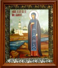 Икона Анна Кашинская в киоте с басмой Виноградная Лоза (UV-печать)(30084)