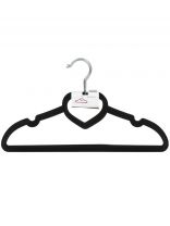 Вешалка-плечики для одежды, 40 см, пластик, 5 шт, флокированная, черная, Y414