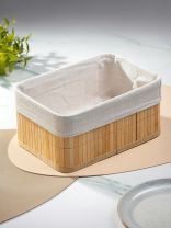 Корзина 25х17х12 см, прямоугольная, плетеная, бежевая, Y4-7917