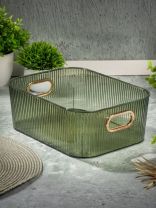 Корзина для хранения, 27.6х20.9х10 см, прямоугольная, пластик, зеленая, Y4-7054