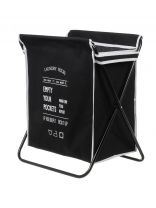 Корзина для белья, 47х42х54 см, прямоугольная, железо, текстиль, черная, Y6-7384