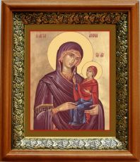 Икона Анна Праведная, Мать Богородицы в киоте с басмой Виноградная Лоза (UV-печать)(33021)
