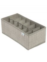 Органайзер для хранения, 12 секций, 30х15х11 см, нетканный материал, с молнией, серый, Д70702.021