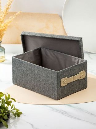 Кофр для хранения, 1 секция, с крышкой, складной, 28х19х13 см, с ручкой, серый, A290105