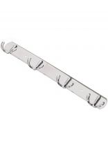 Вешалка настенная 4 крючка, на планке, для ванной комнаты, 30х3.5 см, SPE19159C-5, Y8-2750, хром