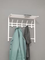 Вешалка настенная 9 крючков, с полкой, 27х67х58.5 см, сталь, ЗМИ, Торонто 22, ВСПТ22 Б, белая