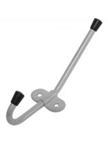 Крючок-вешалка двойной, сталь, Домарт, серый металлик