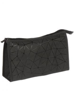 Косметичка 27х8х17 см, большая, Серые ромбы, A080058, прямоугольная, застежка молния