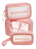 Набор из трех косметичек 3 шт, Леди, A080044, прямоугольный, застежка молния, розовый