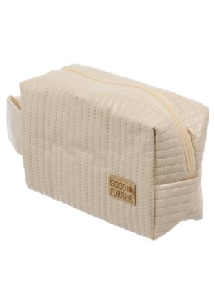 Косметичка 20х9х12 см, A080048, восьмиугольная, застежка молния, бежевая