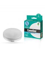 Лампа светодиодная GX53, 8 Вт, 70 Вт, 220 В, таблетка, 4500 К, нейтральный белый свет, Camelion, 13473