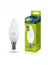 Лампа светодиодная E14, 7 Вт, 60 Вт, 220 В, свеча, 3000 К, теплый белый свет, Ergolux, 12134