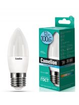 Лампа светодиодная E27, 12 Вт, 100 Вт, 220 В, свеча, 4500 К, нейтральный белый свет, Camelion, 13690