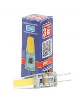 Лампа светодиодная G4, 3 Вт, 20 Вт, 220 В, 5500 К, холодный белый свет, JazzWay, PLED-G4 COB, силикон, d11х38мм, 2857477