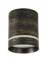 Светильник накладной General Lighting Systems, Башня, 50 Вт, GX53, на 1 лампочку, IP20, 8.2х8.2х10 см, боковой рассеиватель, Спот, черное золото, 661349