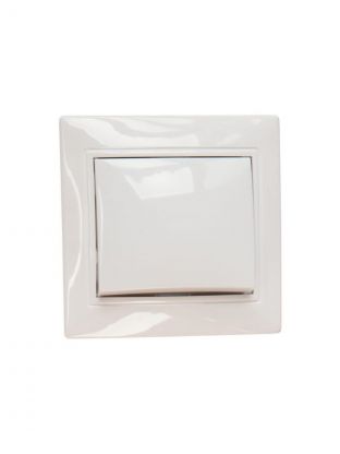 Выключатель скрытой установки, одноклавишный, 10 А, ABS пластик, IP20, белый, UNIVersal, Севиль, С0021