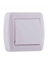 Выключатель открытой установки, одноклавишный, без заземления, пластик, белый, Lezard, Demet, 711-0200-100