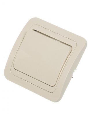 Выключатель скрытой установки, одноклавишный, без заземления, 10 А, ABS пластик, IP20, слоновая кость, UNIVersal, Валери, Б-В0021