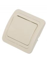 Выключатель скрытой установки, одноклавишный, без заземления, 10 А, ABS пластик, IP20, слоновая кость, UNIVersal, Валери, Б-В0021