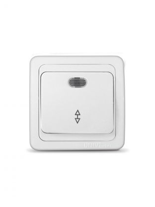 Выключатель скрытой установки, одноклавишный, без заземления, 10 А, пластик, белый, проходной, UNIVersal, Валери, В0125