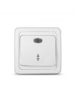 Выключатель скрытой установки, одноклавишный, без заземления, 10 А, пластик, белый, проходной, UNIVersal, Валери, В0125