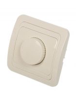Светорегулятор поворотный скрытой установки, 3 А, 220 В, IP20, слоновая кость, 500Вт, UNIVersal, Валери, Б-В0101