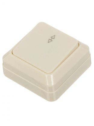 Выключатель открытой установки, одноклавишный, без заземления, 10 А, ABS пластик, IP20, слоновая кость, UNIVersal, Олимп, Б-О0025